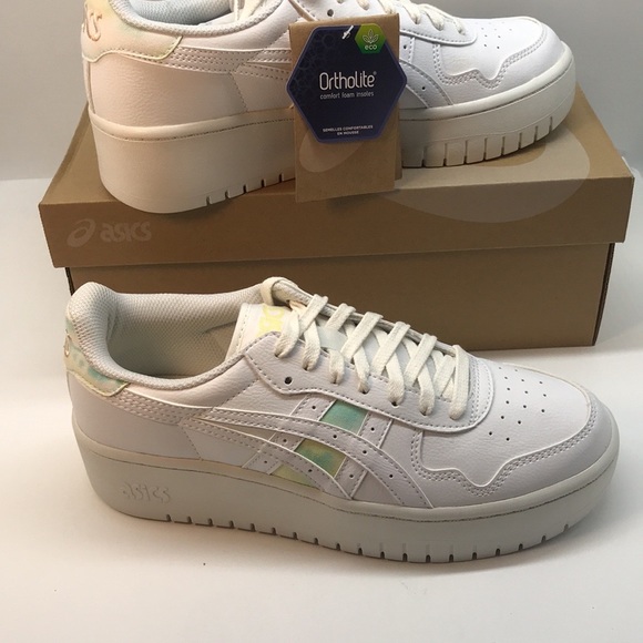 Asics Womenś Japan S PF Retro Platform Sneaker Size 9 White/Oasis Green Color - Picture 12 of 12